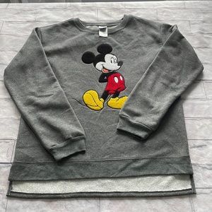 NWT Disney Mickey MOUSE LT Charcoal women’s sweatshirt size Large